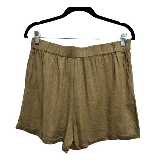 Molly Bracken La Collection Premium Linen Blend Shorts Khaki - Picture 2 of 10